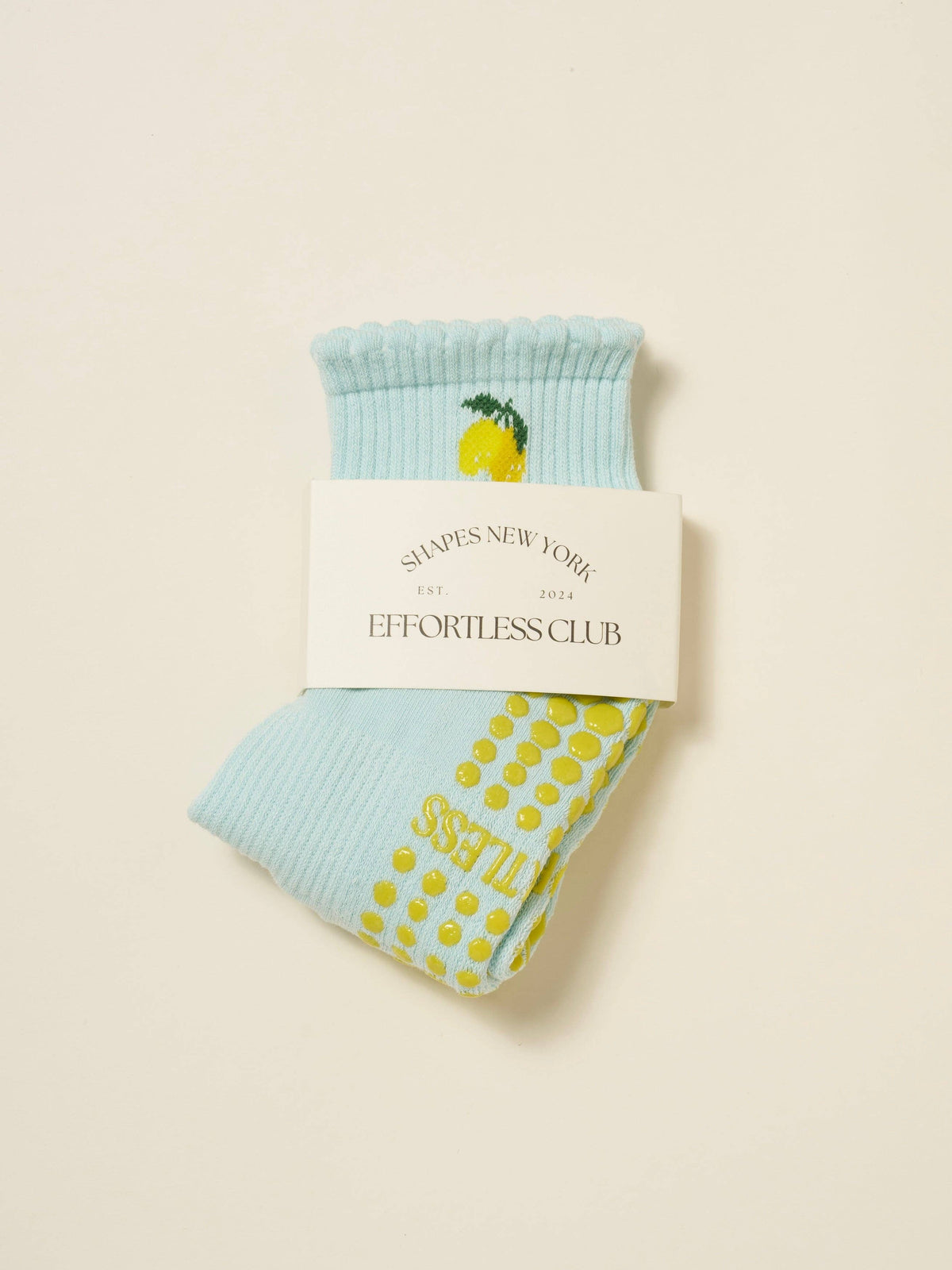🍋 Cropped Crew Grip Sock - Lemon