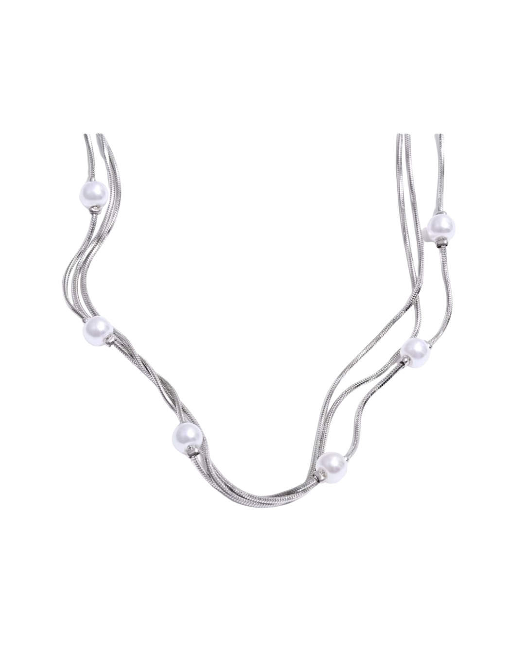 Ivy Pearl Three Layer Necklace  : Hypoallergenic and Water Resistant: Gold