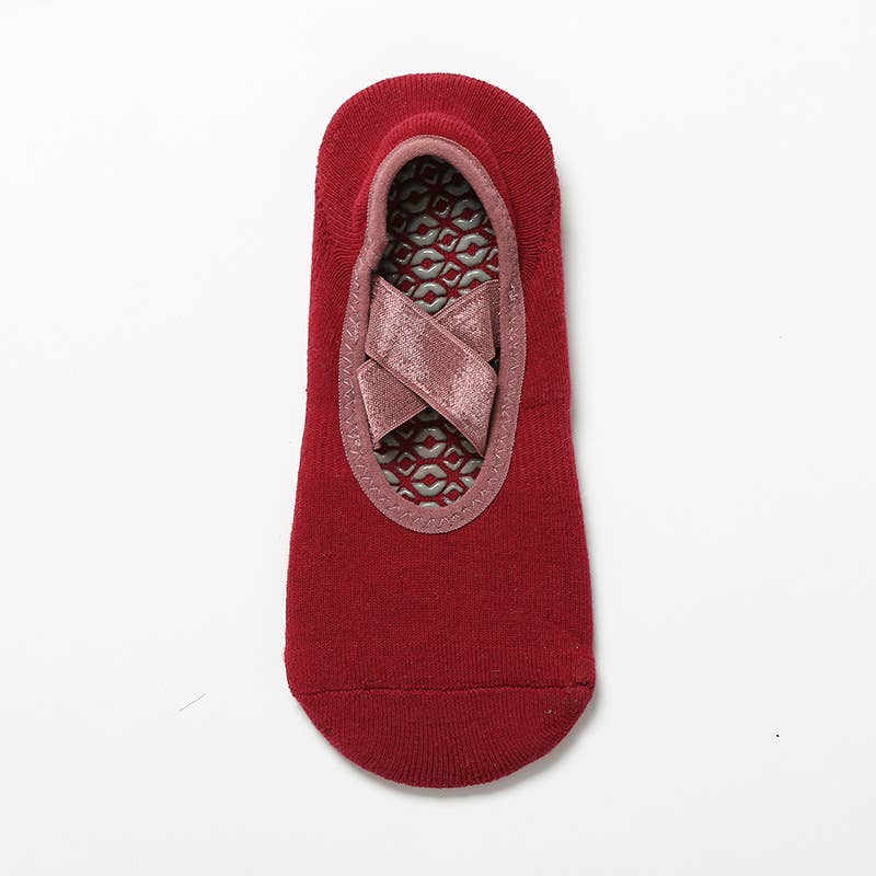 Berry Cross Grip Socks