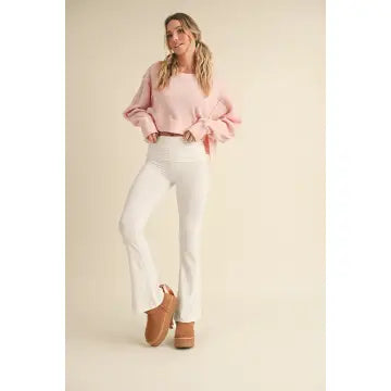 Pink Waffle Pullover