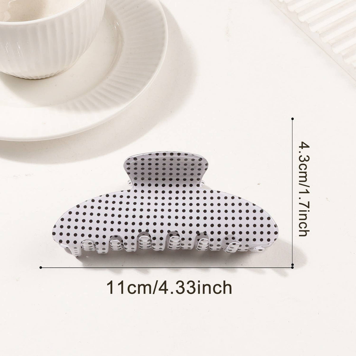 Large Polka Dot Acrylic Hair Claw Clips