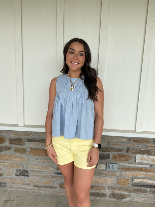 Go With The Flow Top in Light Blue