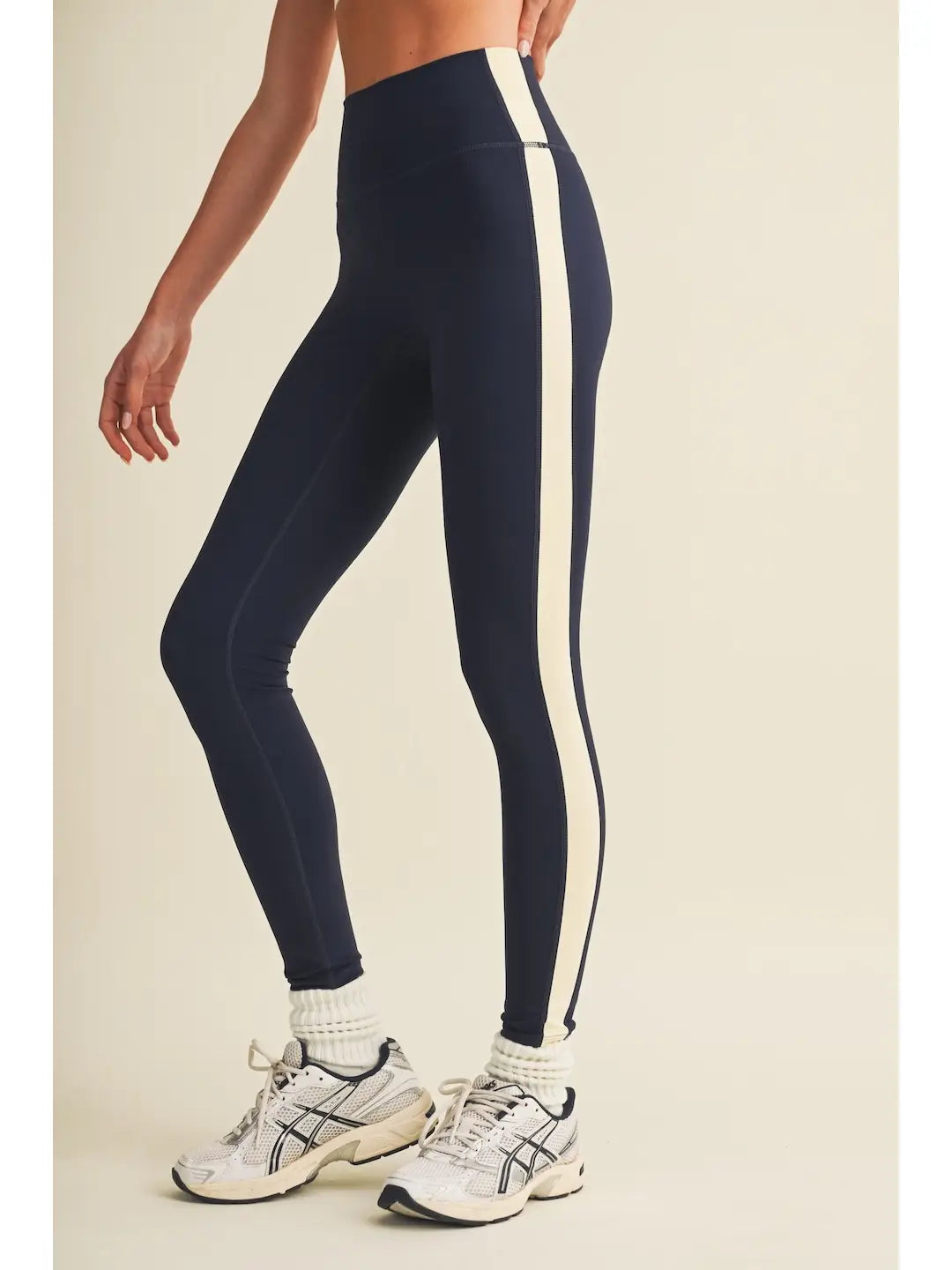 Navy & Yellow Block Leggings