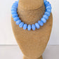 The Rory — Light Blue Large Rondelle Beaded Necklace