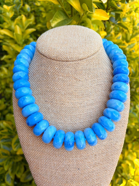 Blue Rory Rondelle Necklace
