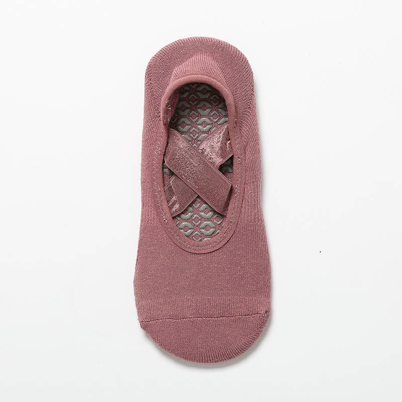 Berry Cross Grip Socks