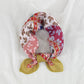 Eden botanical & Floral print Bandana Square Scarf: Pink