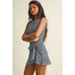 Navy Gingham Wrap Tie Dress