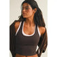 Double Layered Racerback Tank-Dark Chocolate & Pink