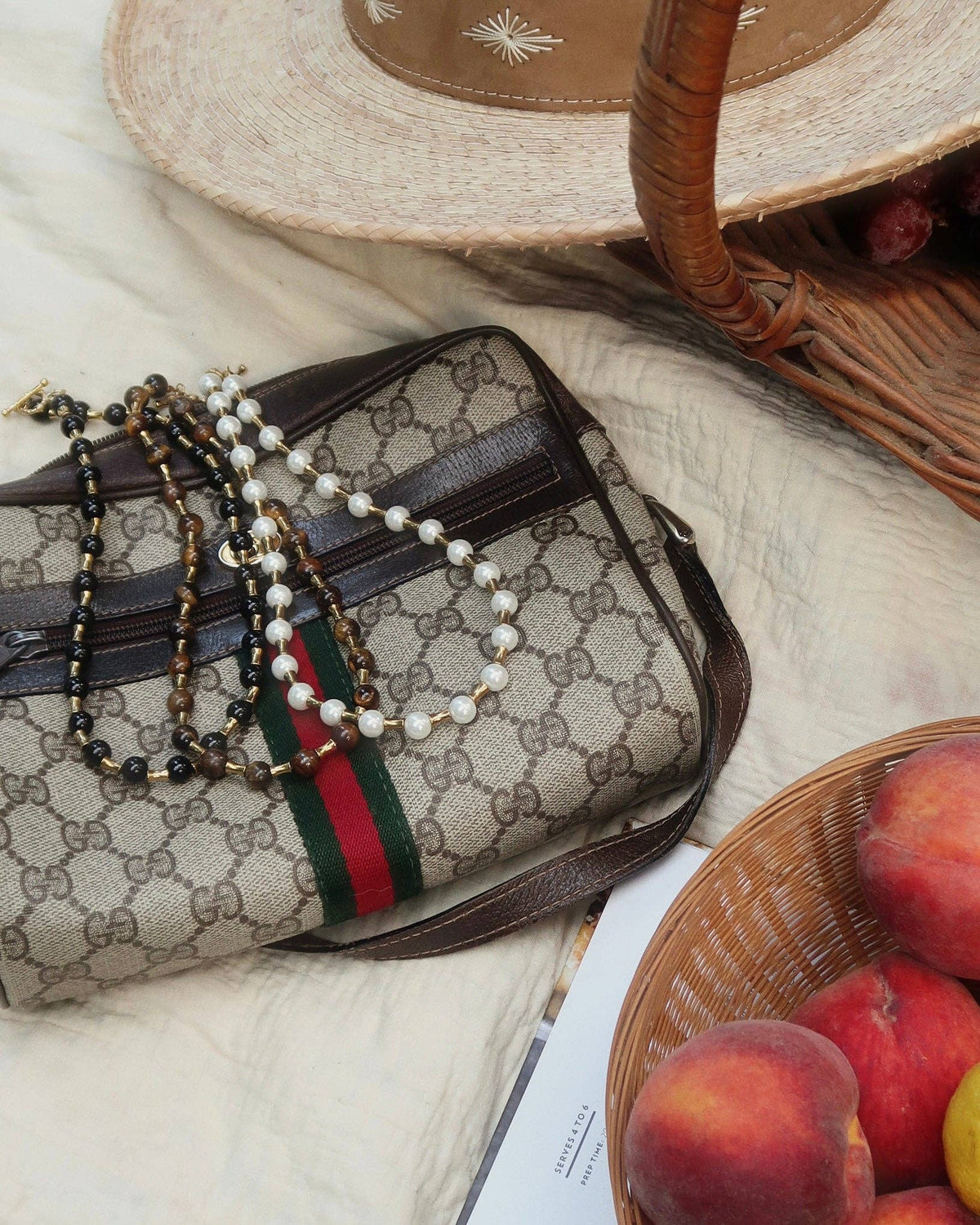 Livi Beaded Necklace : Hypoallergenic and Water Resistant: Pearl