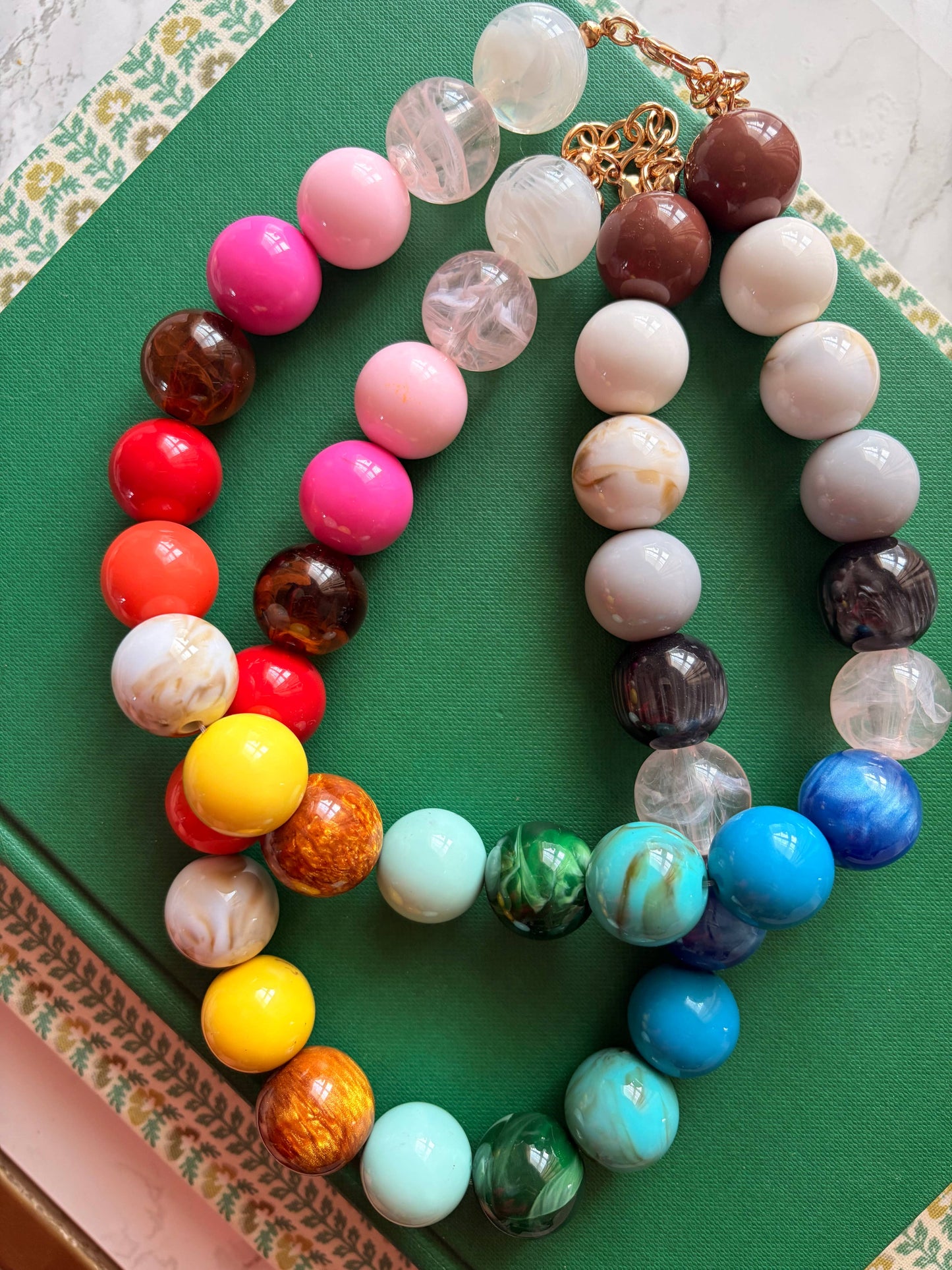Rainbow Bauble Bead Necklace