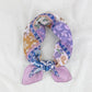 Eden botanical & Floral print Bandana Square Scarf: Pink