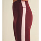 Burgundy Color Block Leggings