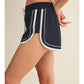 Navy Lace Trim Running Shorts