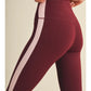 Burgundy Color Block Leggings